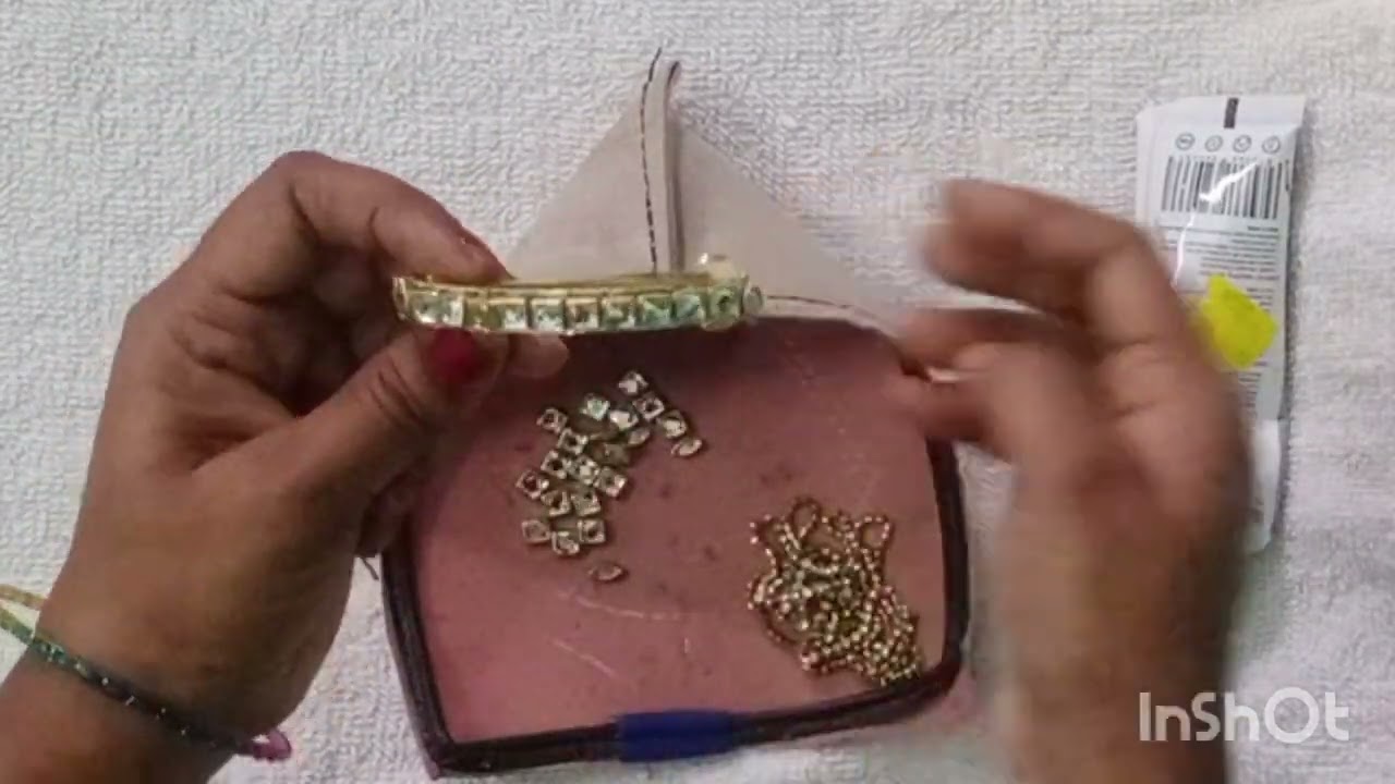 How to make designer kundan stones hair clip//hair clip making//