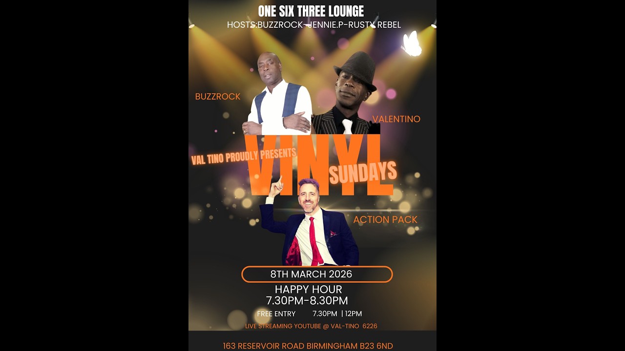 VINYL SUNDAY @ PT2 163 LOUNGE  -  8TH MARCH PARTY🔥🔥VIBES -VALENTINO & BUZZ & ACTION PACK 2026 VAL T