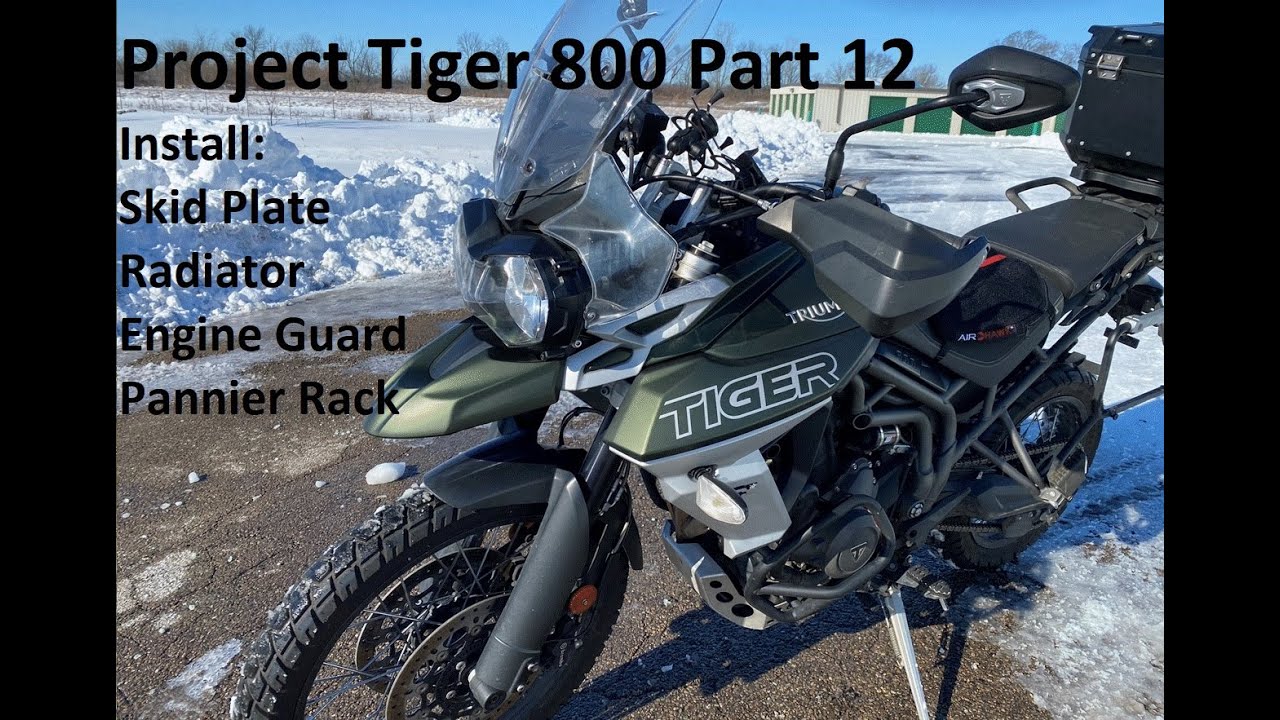 Project Tiger 800 Part 12: Installing: Skid plate, Radiator, Engine guard and Panniers