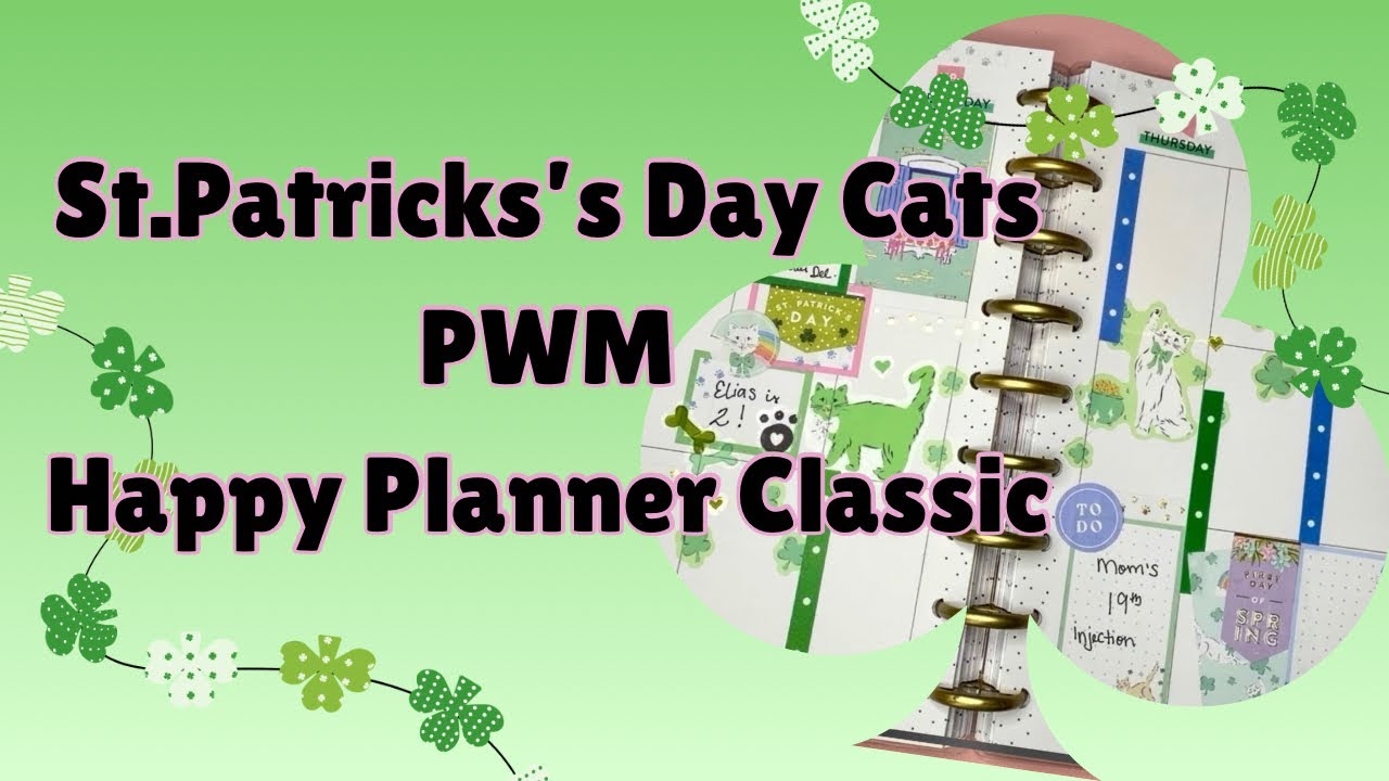 St.Patricks’s Day Cats PWM / Happy Planner Classic