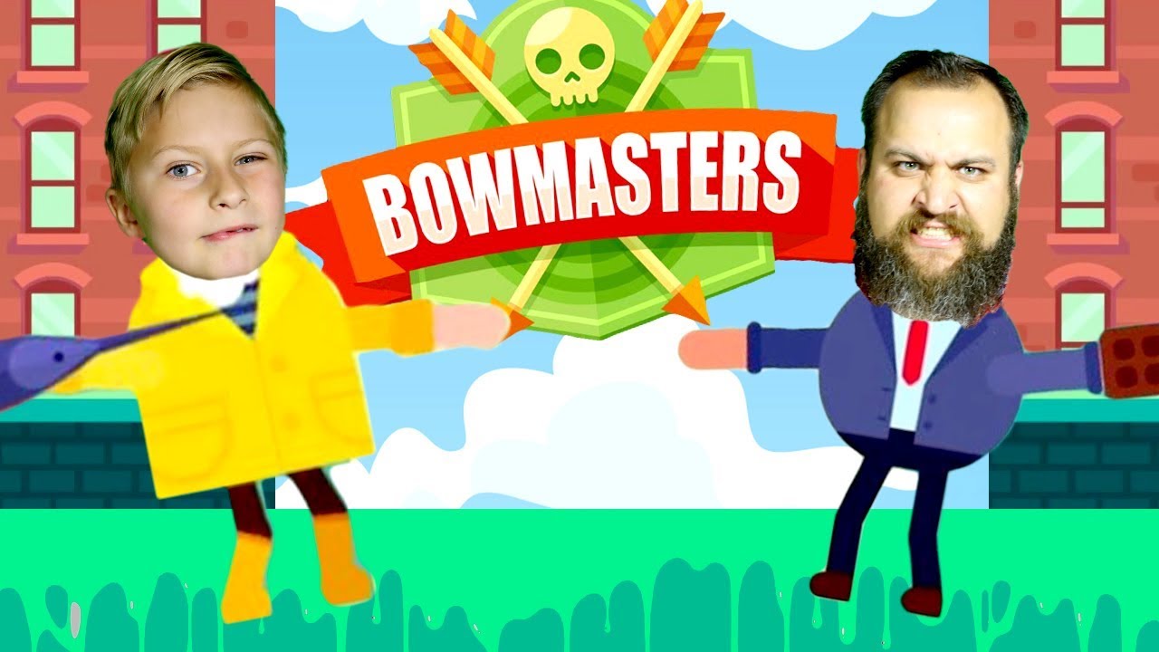 Who is the ultimate Bowmaster?  Let's Play BOWMASTERS an Epic Bow and Arrow Game Old Man vs Luchador