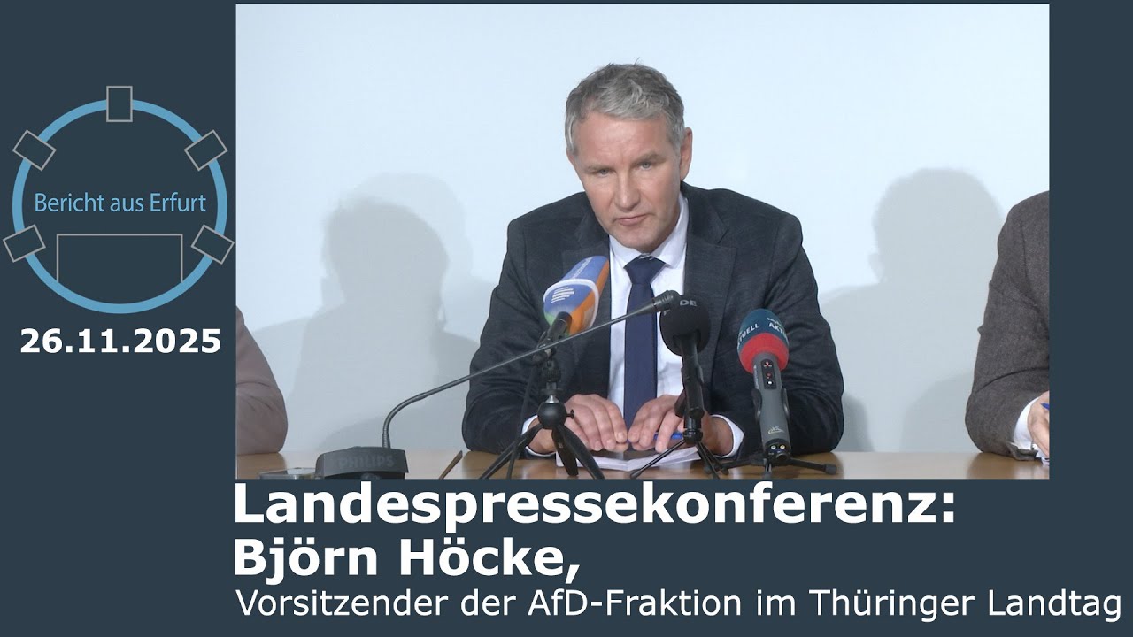 Landespressekonferenz vor Dezember-Plenum: Björn Höcke,  Chef der AfD-Fraktion im Thüringer Landtag