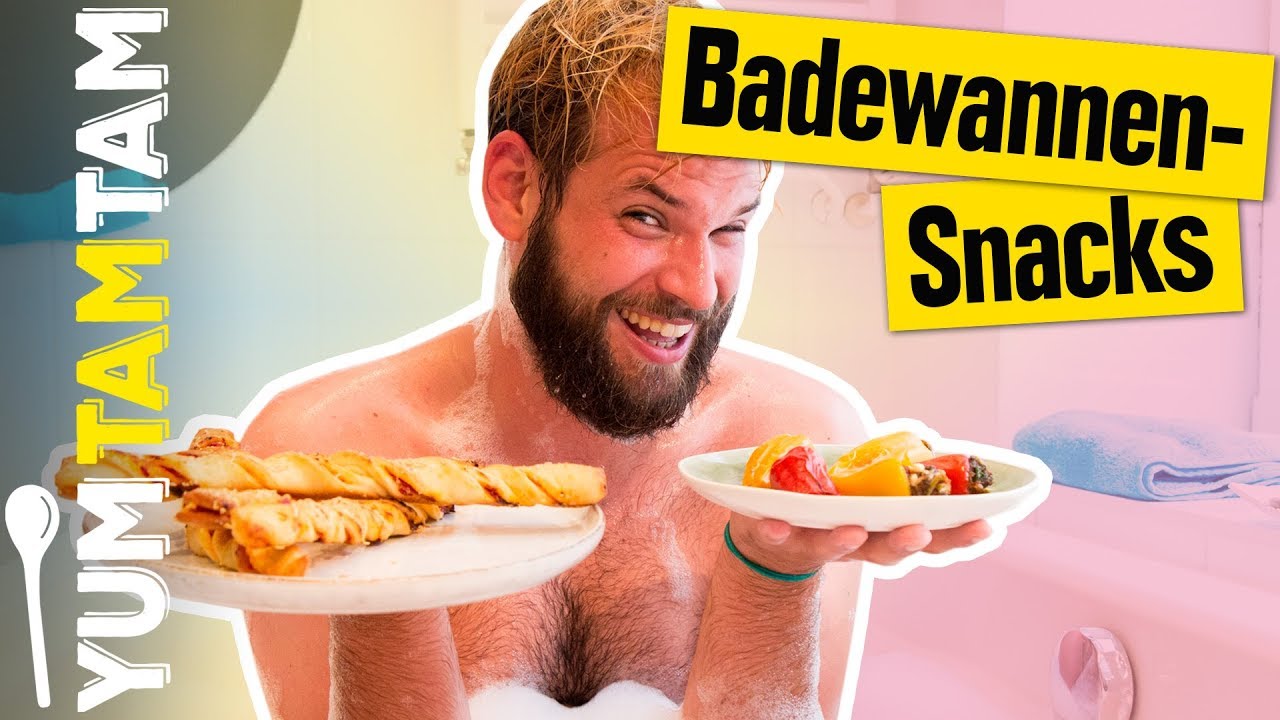 Die perfekten SNACKS für die BADEWANNE! // Pizzasticks & gefüllte Mini-Paprika // #yumtamtam