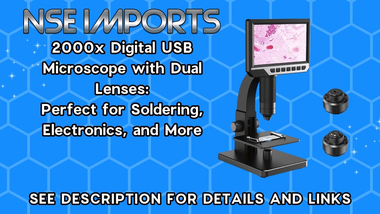2000x Digital USB Microscope with Dual Lenses: Perfect for Soldering, Electronics, and More