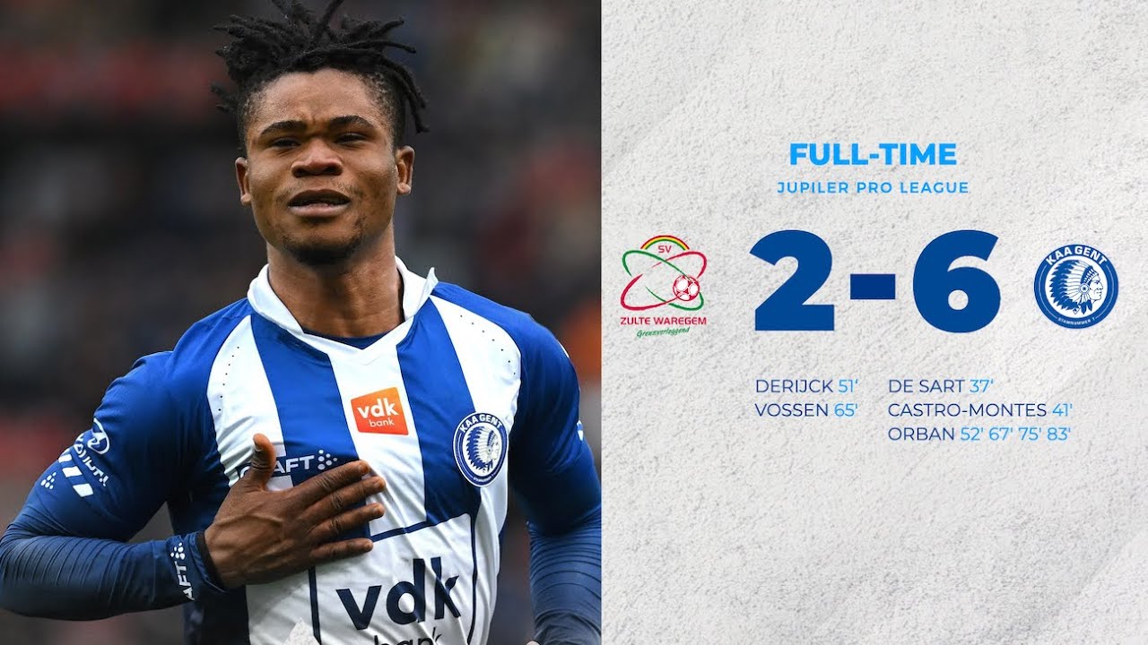 🎬 SV Zulte Waregem - KAA Gent: 2-6 (MD29 JPL)