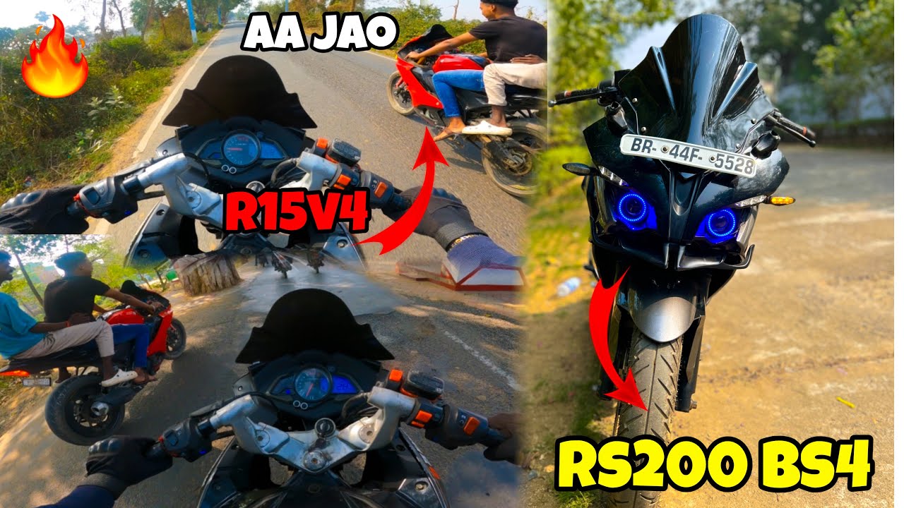 Rs200 black vs r15 150 red kon jitega 🔥🔥 ! @Trakerkartikvloge 