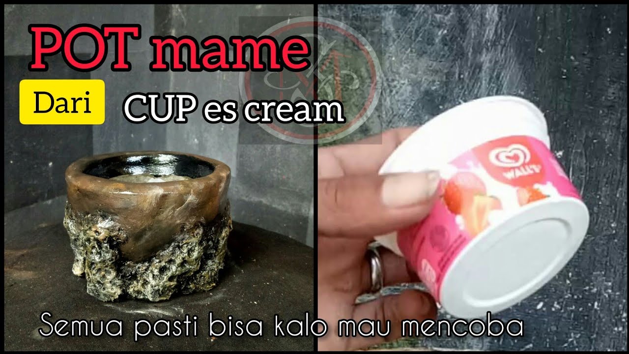 CARA MUDAH MEMBUAT POT MAME DARI CUP ICE CREAM #diy #msrelief #idekreatif