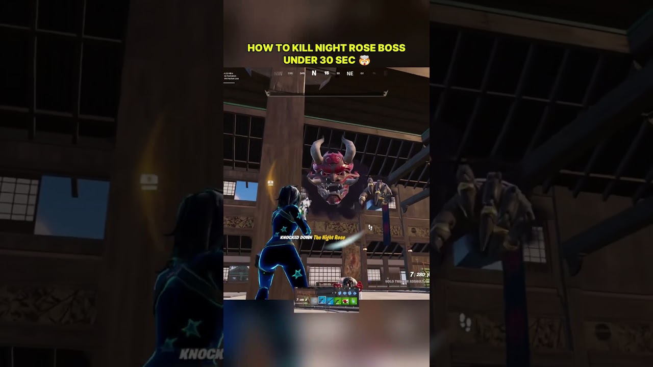 How to Kill the Night Rose Boss under 30 sec 🤯 #tipstervibes #fortnite #shorts