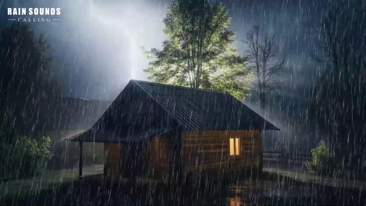 Rain Sounds for Sleeping - ASMR Rain and Thunder Sounds on Cabin Roof For Sleeping, Relaxing #Rain 3