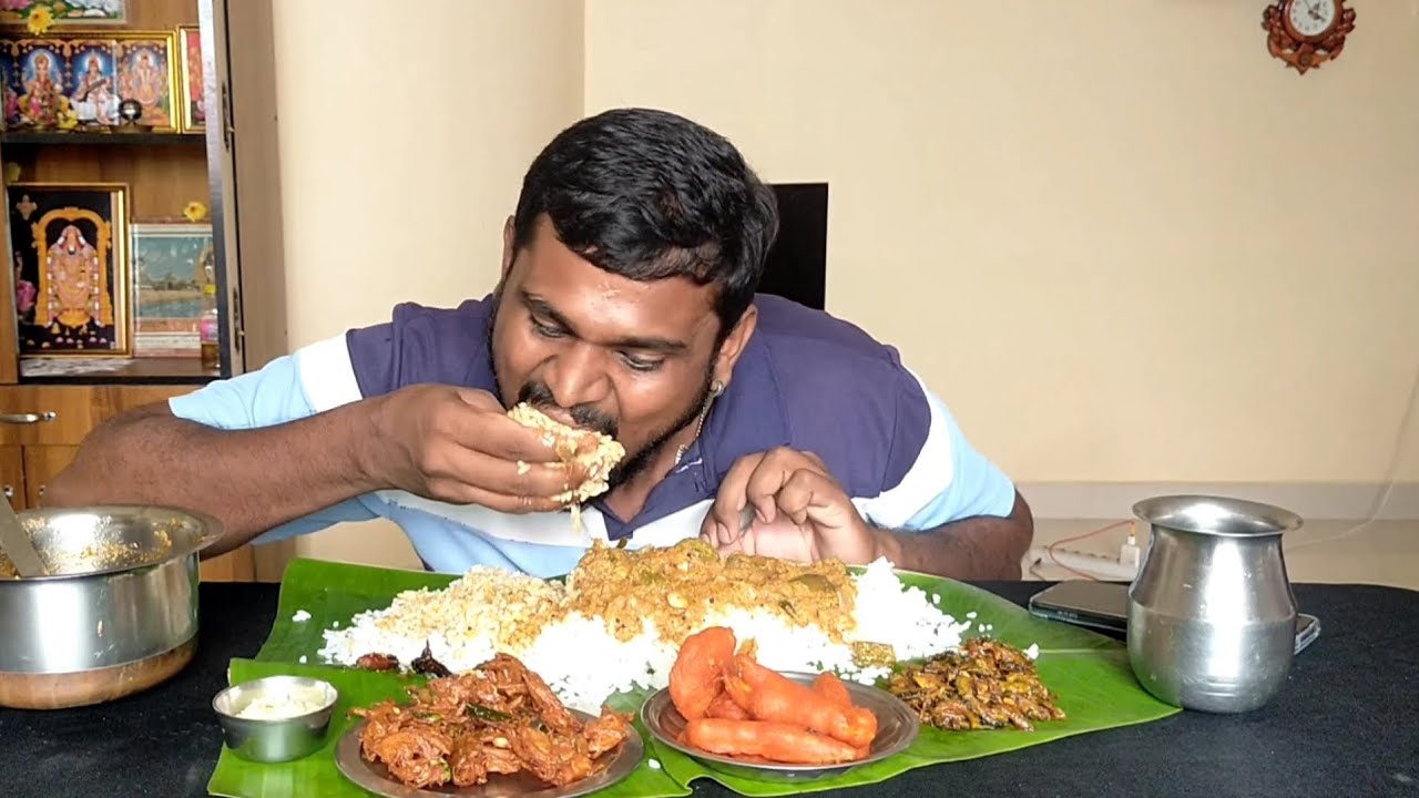 💥💢#தீயல்குழம்பு 😍 #பொட்டுக்கடலைதுவையல் #pandithurai #foodie #eatingshow #suvaiyaithedi #foodshow 