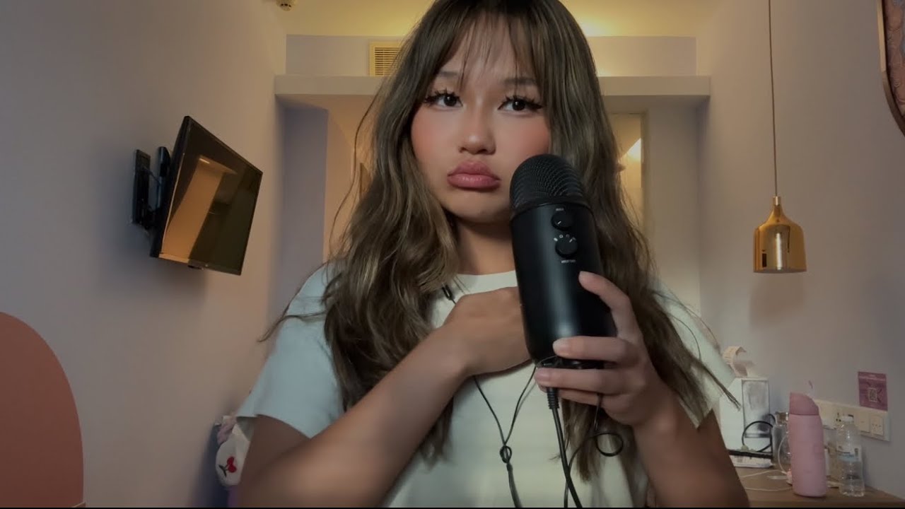 asmr abroad (head massage, fabric scratching, whisper ramble)