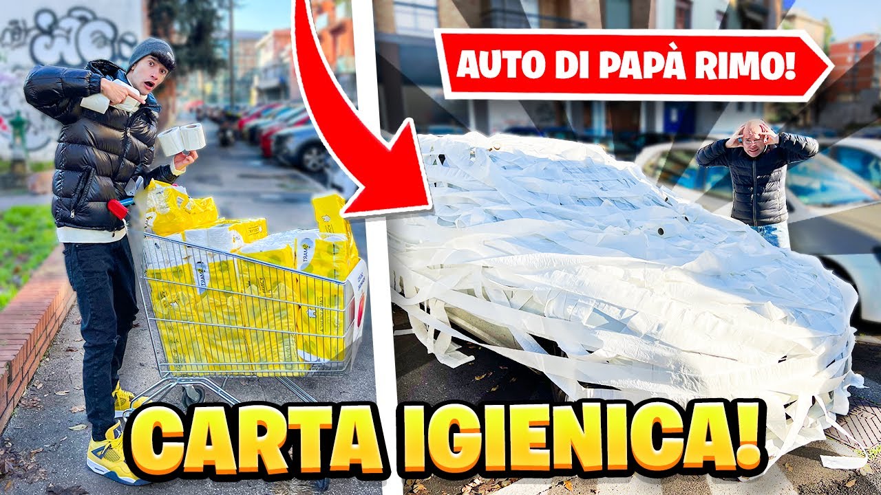 HO RICOPERTO di CARTA IGIENICA la MACCHINA di MIO PAPÀ! SCHERZO ASSURDO! *DIVERTENTE*