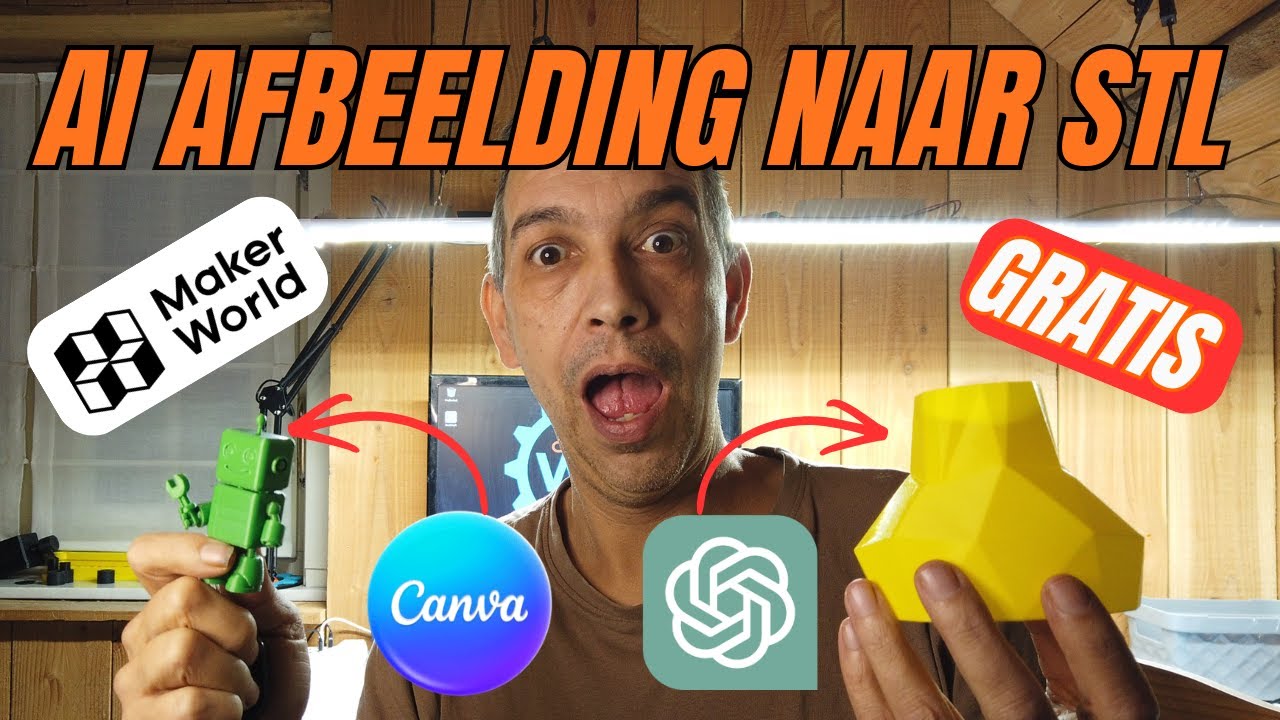 AI Afbeelding naar STL? GRATIS met ChatGPT & Canva! | MakerWorld Tutorial