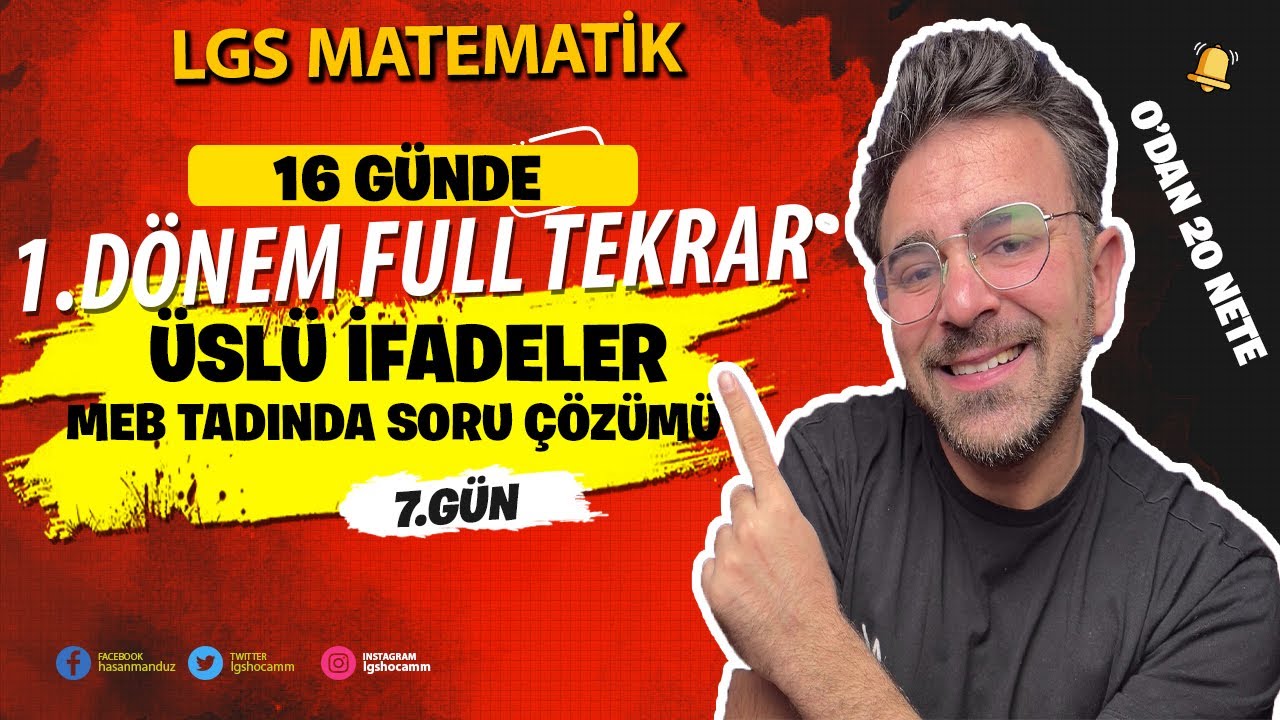 LGS MATEMATİK | MEB TADINDA SORU ÇÖZÜMÜ |1.Dönem Full Tekrar Kampı 👉7.Gün