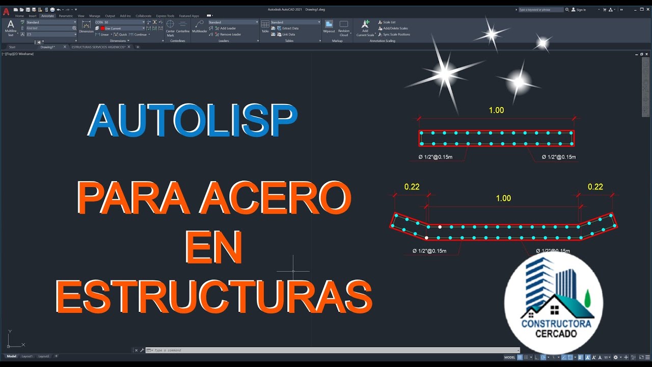 AutoLisp para acero en elementos estructurales en AUTOCAD