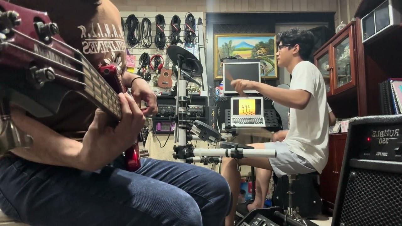 Dance on by shadow, Bass drum cover jam with den den