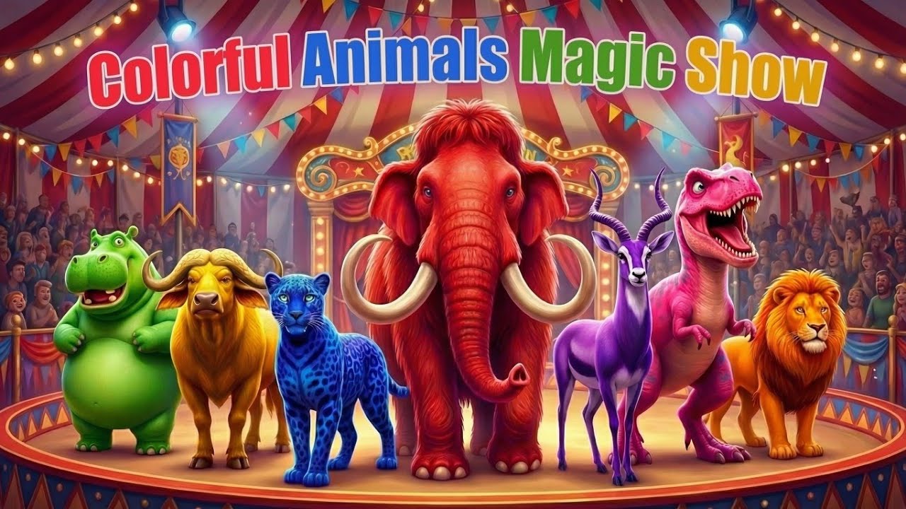 Colorful Safari Animals Magic Show | Animals Song | Nursery Rhymes | ABC Songs | ABC Animals Sounds