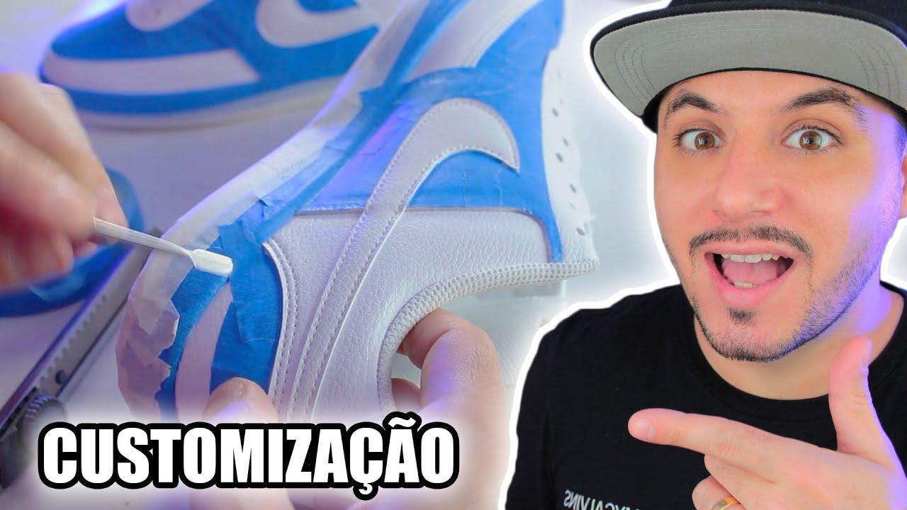 Customização tênis branco Dunk low de R$169,00 para R$1.500,00