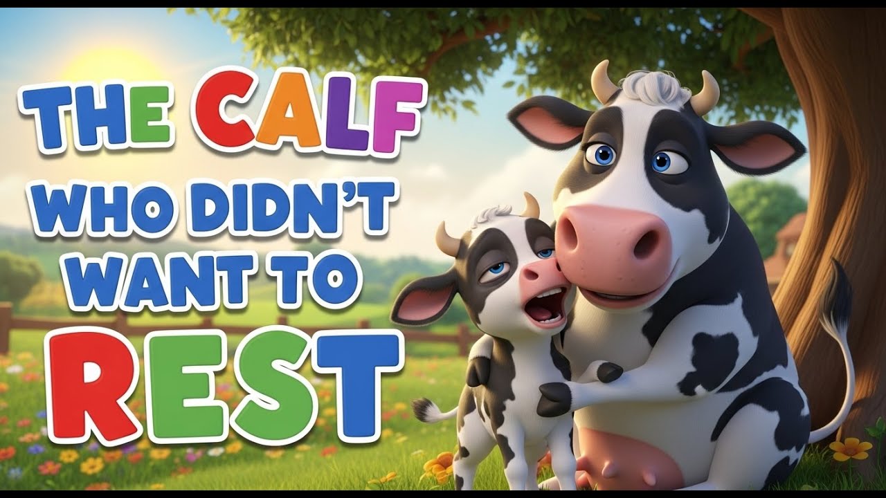 🐄 The Calf Who Didn’t Want to Rest 😴 | Moral Story for Kids | Bedtime Story | Kids Learning Video