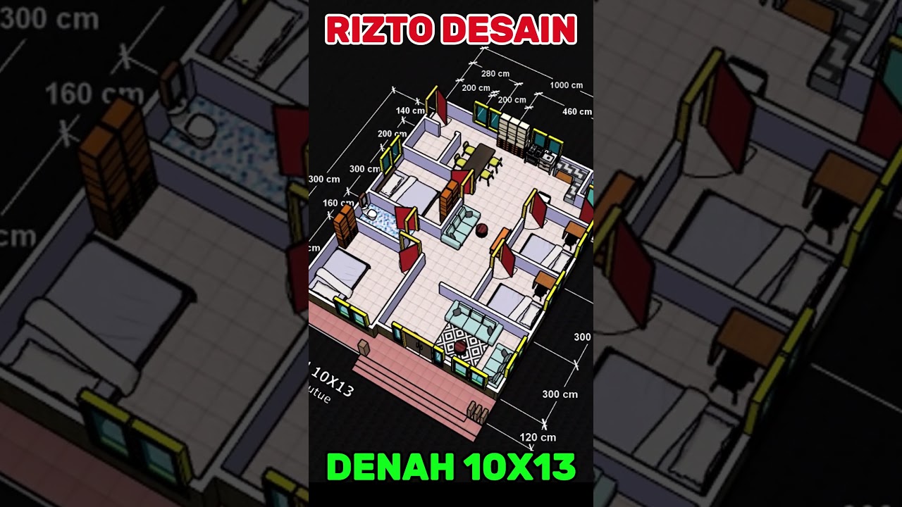 🏠desain denah Rumah 10x13  💛#DesainRumah #DenahRumah #Rumahsimple #JasaDesainRumah #RBDesain