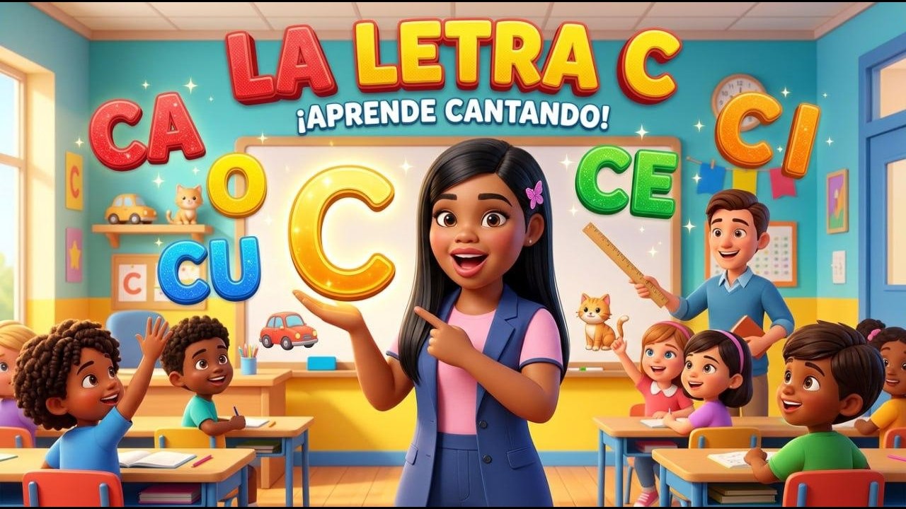 La Letra C (CECI) 🅲 | Canci&oacute;n Infantil para Aprender CA CO CU CE CI | Prof. Maria Fernanda