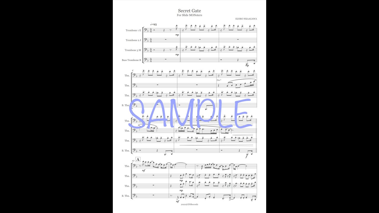 Secret Gate for SLIDE MONSTERS | Sheet Music