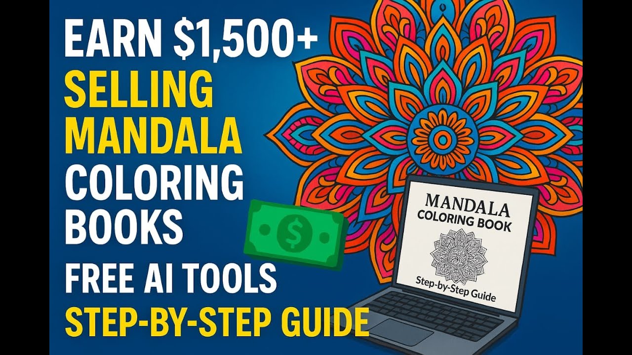 Earn $1,500+Month Selling Mandala Coloring Books with Free AI Tools Step by Step Guide