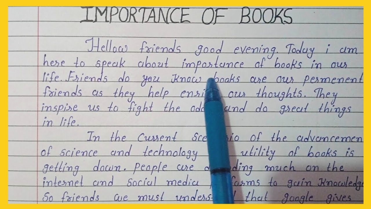 Speech on importance of books | Speech on importance of books in our life with hindi translation