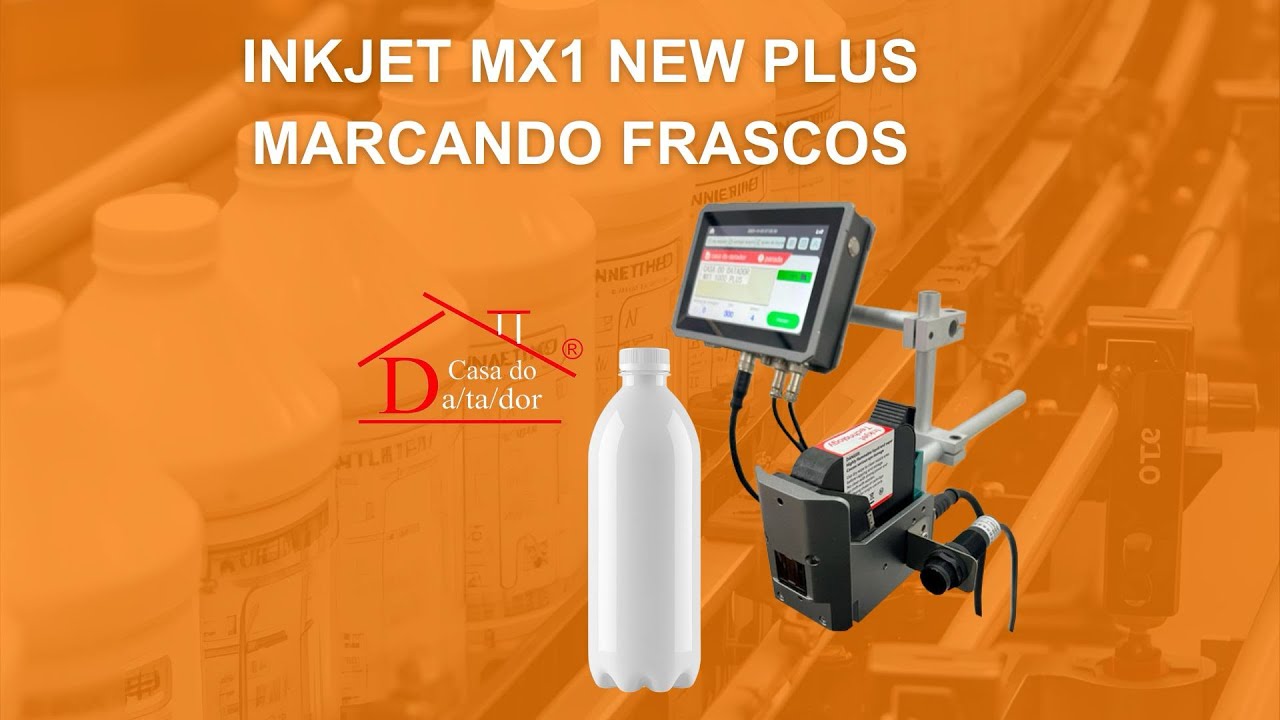 Inkjet Premium Mx1 Marcando Frascos de 1 litro em esteiras!