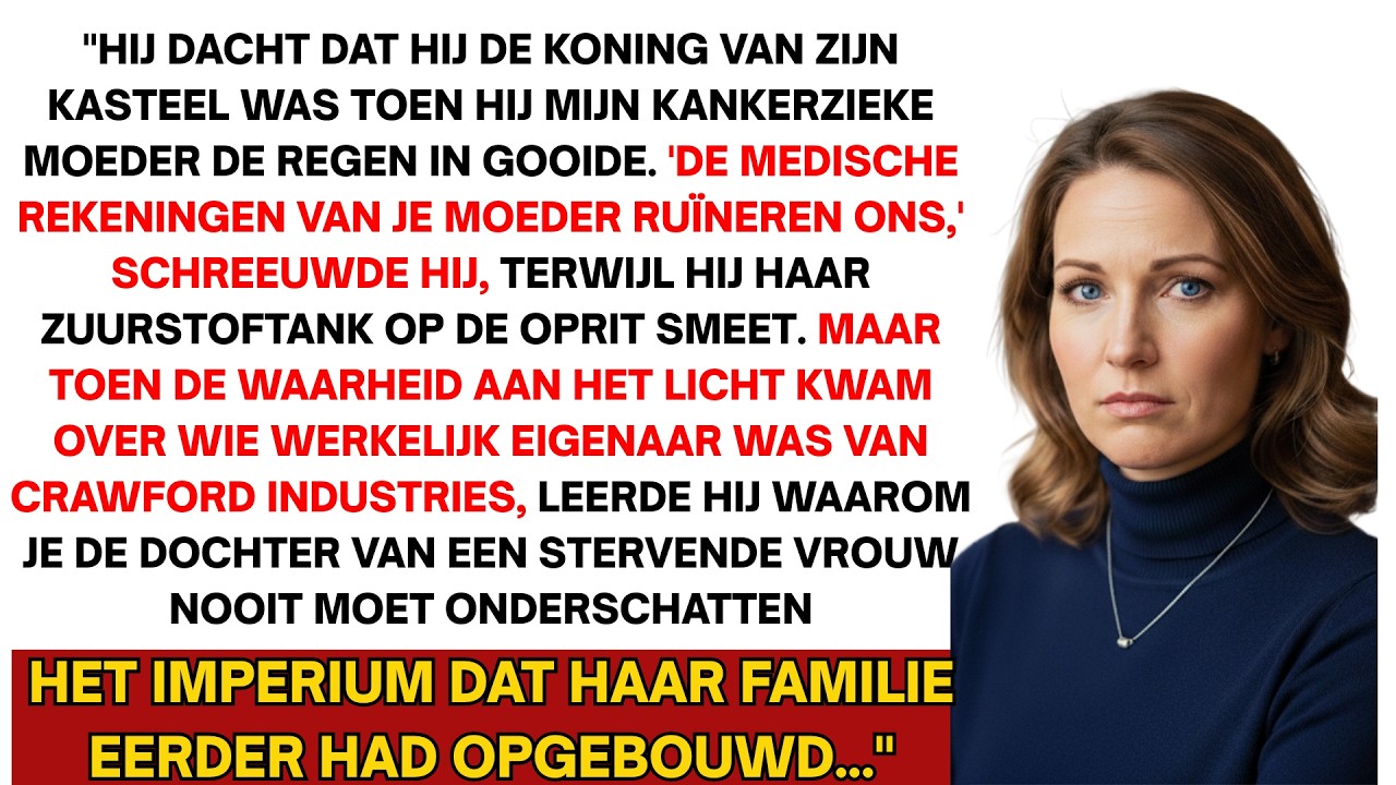 Mijn man zette mijn zieke moeder het huis uit—nu woont ze in een villa terwijl hij een kelder huurt.