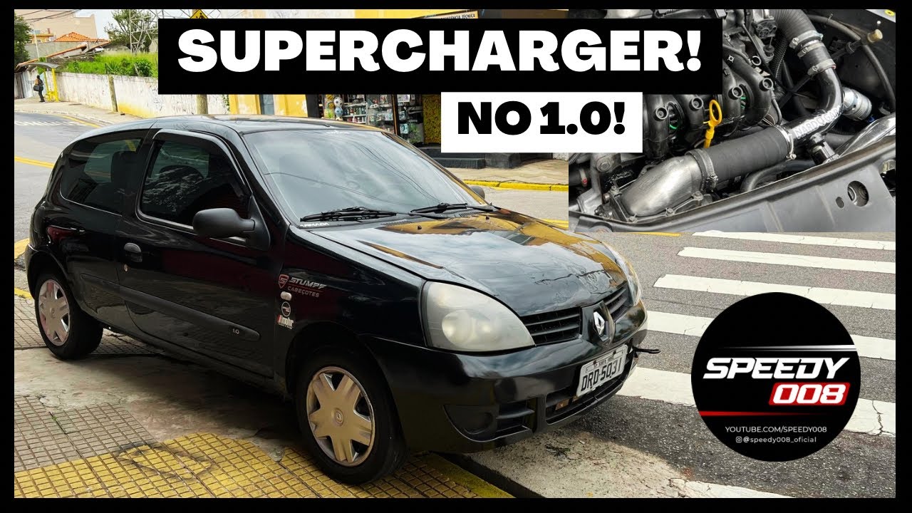 Clio 1.0 8v com supercharger na injeção original! QUANTOS CV DEU?