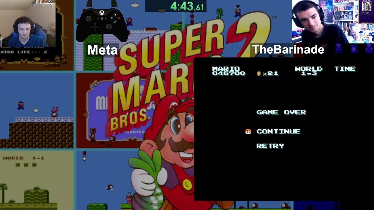 Super Mario Bros: The Lost Levels - Warpless Single Sitting Race vs. Barinade Part 3 [NES]