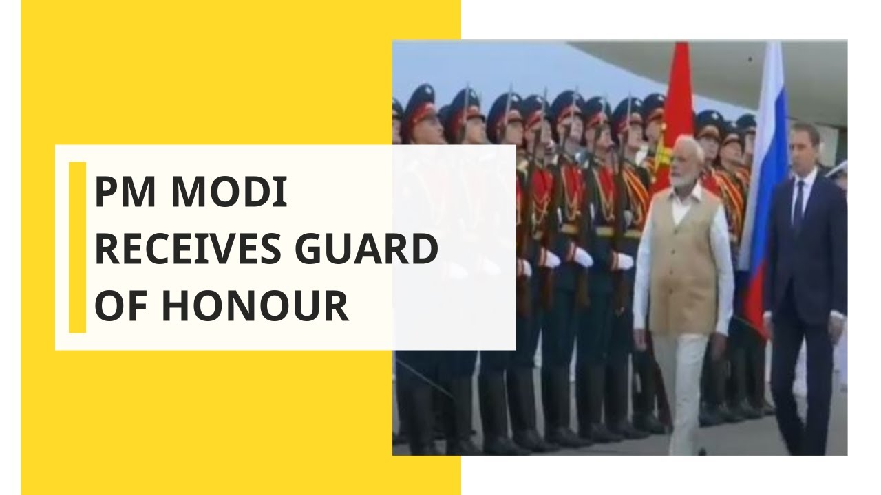PM Modi receives guard of honour at the Vladivostok International Airport