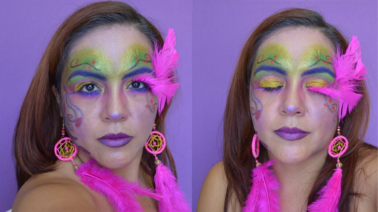 🎃 Maquillaje Para Halloween - Maquillaje Con PLUMAS / Mariu Belo