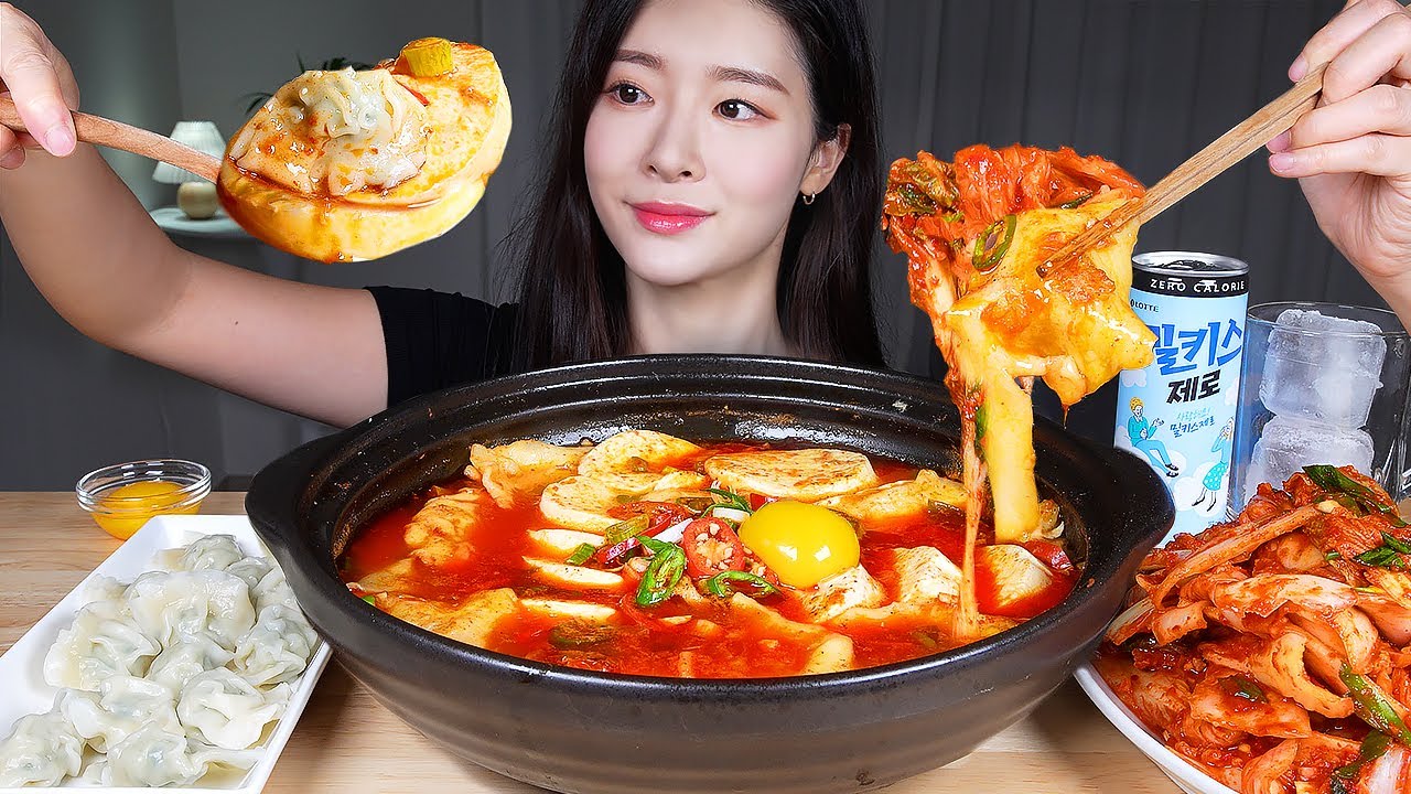 ASMR MUKBANG | ОСТРОЕ МЯГКОЕ ТУШЕНОЕ ТОФУ С ТОНКИМ ТЕСТОМ (СУНДУБУ СУДЖЭБИ) ☆ ПЕЛЬМЕНИ, СВЕЖЕЕ КИМЧИ