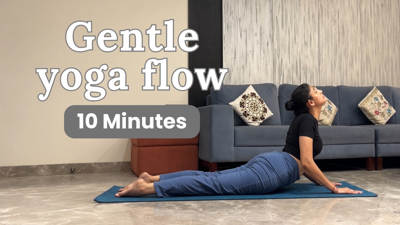 10-Min Gentle Yoga Flow for beginners | Full Body Stretch & Stress Relief