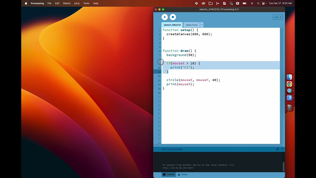 Getting Set Up for P5.js in the Processing App