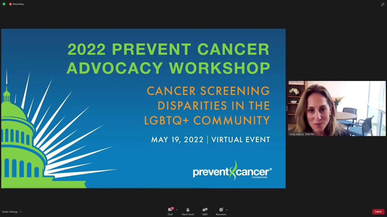 2022 Prevent Cancer Advocacy Workshop: Cancer Screening Disparities in the LGBTQ+ Community