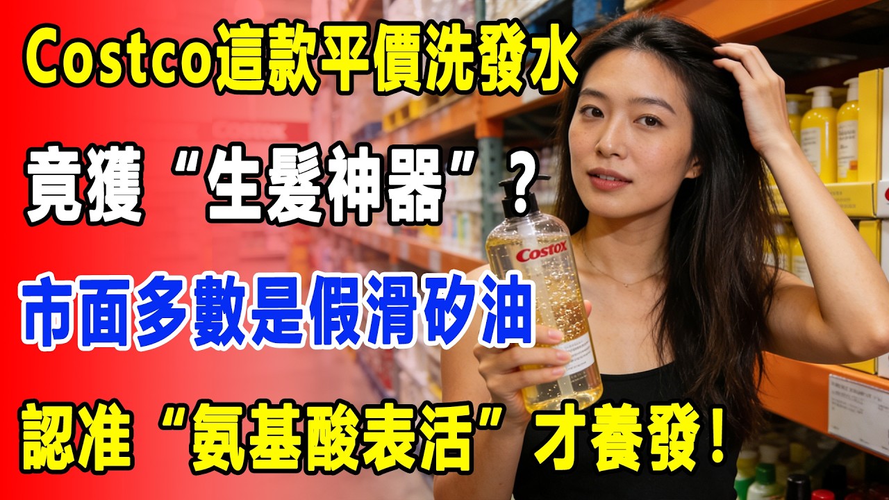 Costco拯救發際線！這款“生髮神器”比米諾地爾還管用，更安全？防脫、黑髮，發量暴增的秘密！市面多數是假滑矽油，認准“氨基酸表活”才養發！