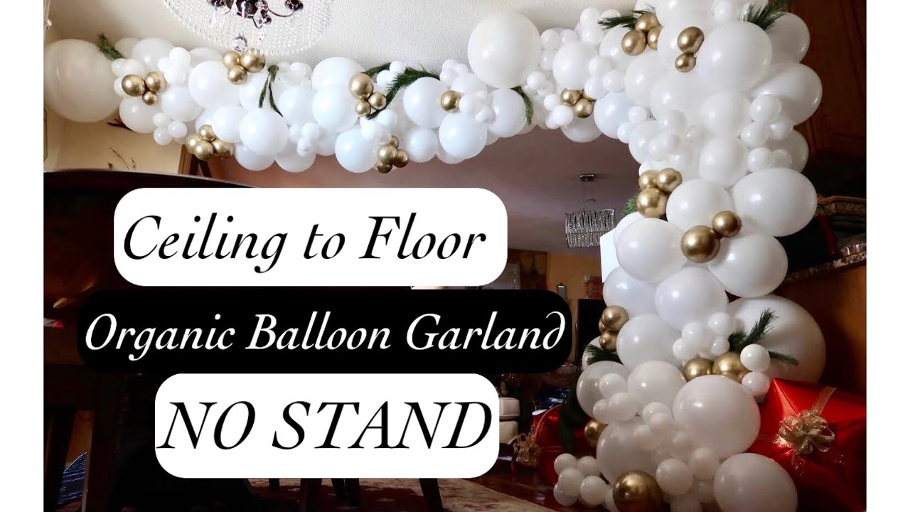 Floating Ceiling to Floor Organic Balloon Garland | No Stand | How To