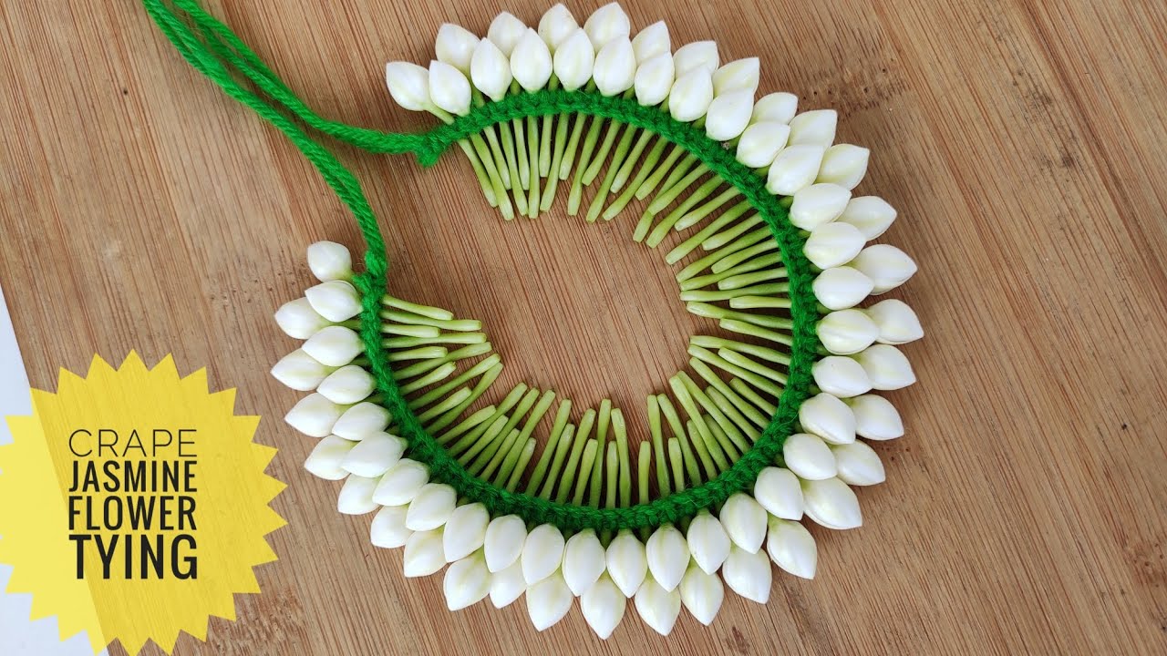 One side Crape Jasmine flower tying method | Crape Jasmine tying for beginners