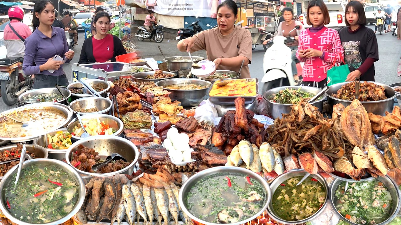 Best Cambodian Street Food Tour - Delicious Grilled Dry Fish, Pork, Koko Soup, Fried Meat & More
