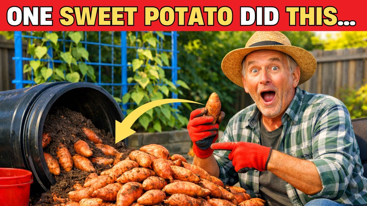 Sweet Potato Hack: $1 Tuber → 150 lbs (NO-DIG, No Back Pain!) | Kitchen To Garden