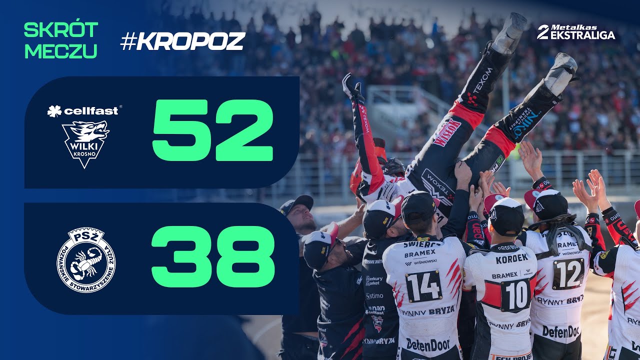 Speedway. Żużel. Mecz: Osłabione Wilki z pewnym zwycięstwem (skrót #KROPOZ 52:38, 27.04.2025)