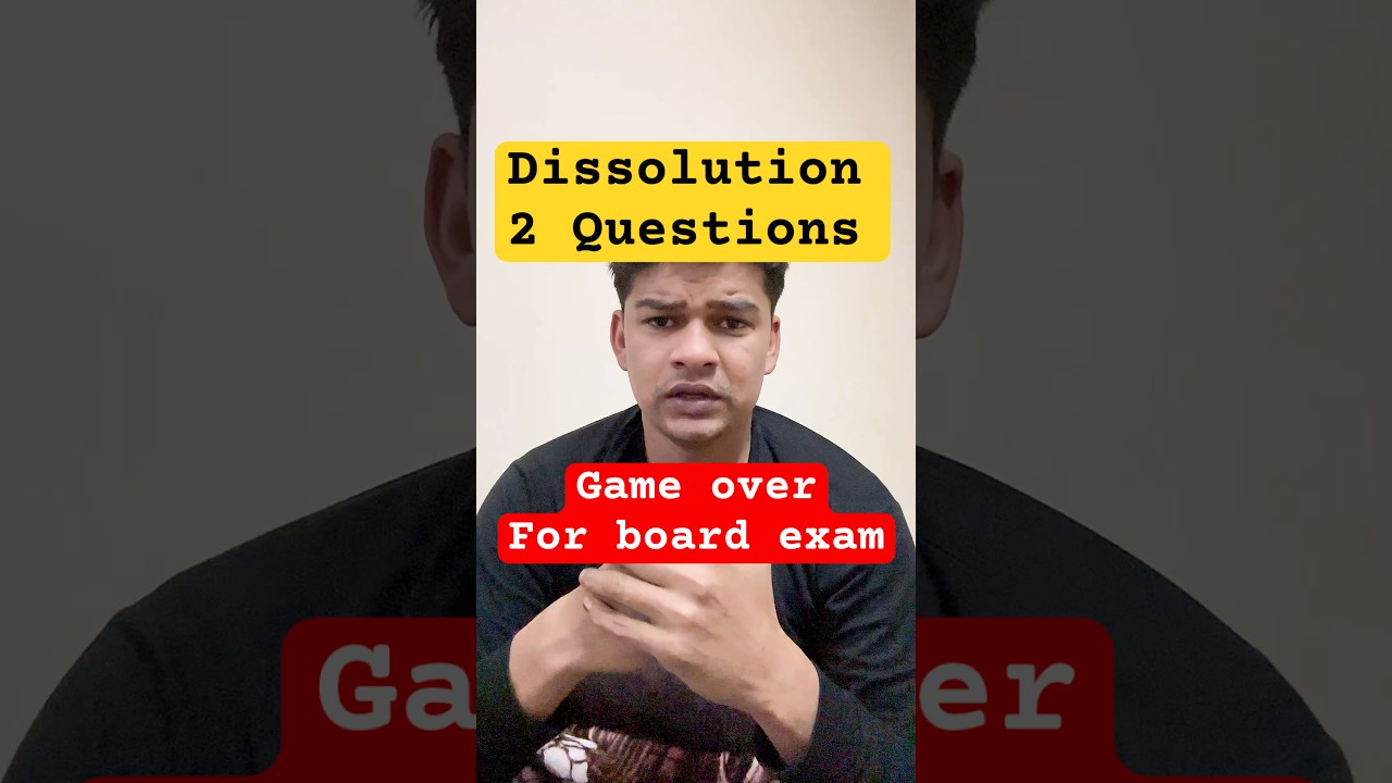 Dissolution important questions | #motivation #shorts #shortsfeed #ytshort #asdcommerce #cbse #isc