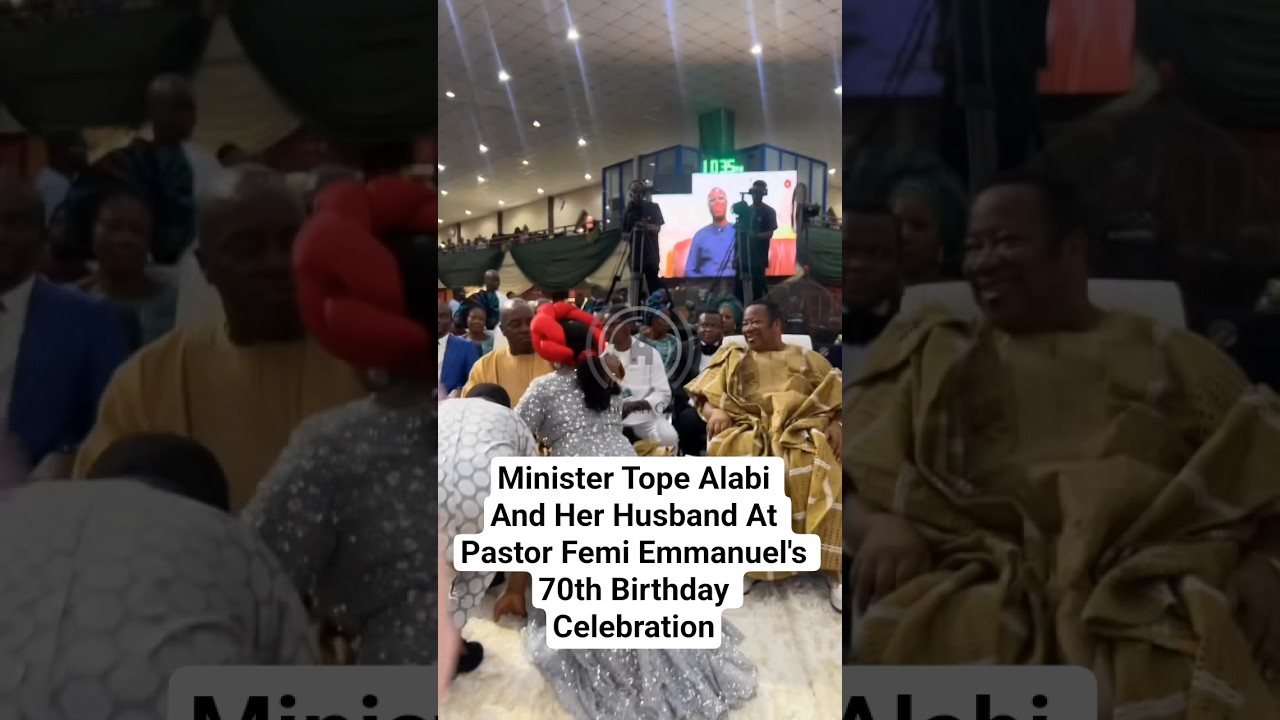 Minister Tope Alabi And Her Husband At Pastor Femi Emmanuel's 70th Birthday Celebration. 