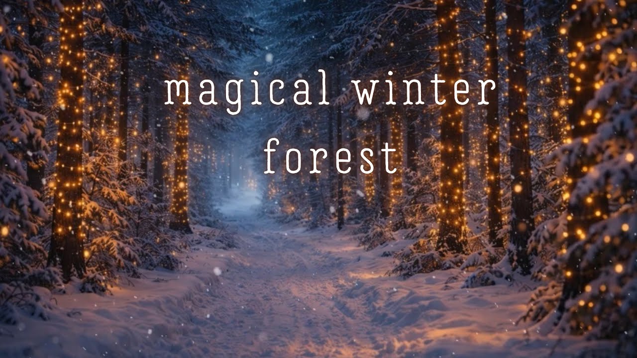 Magical Winter Forest Ambience🌲Calm Piano & Falling Snow