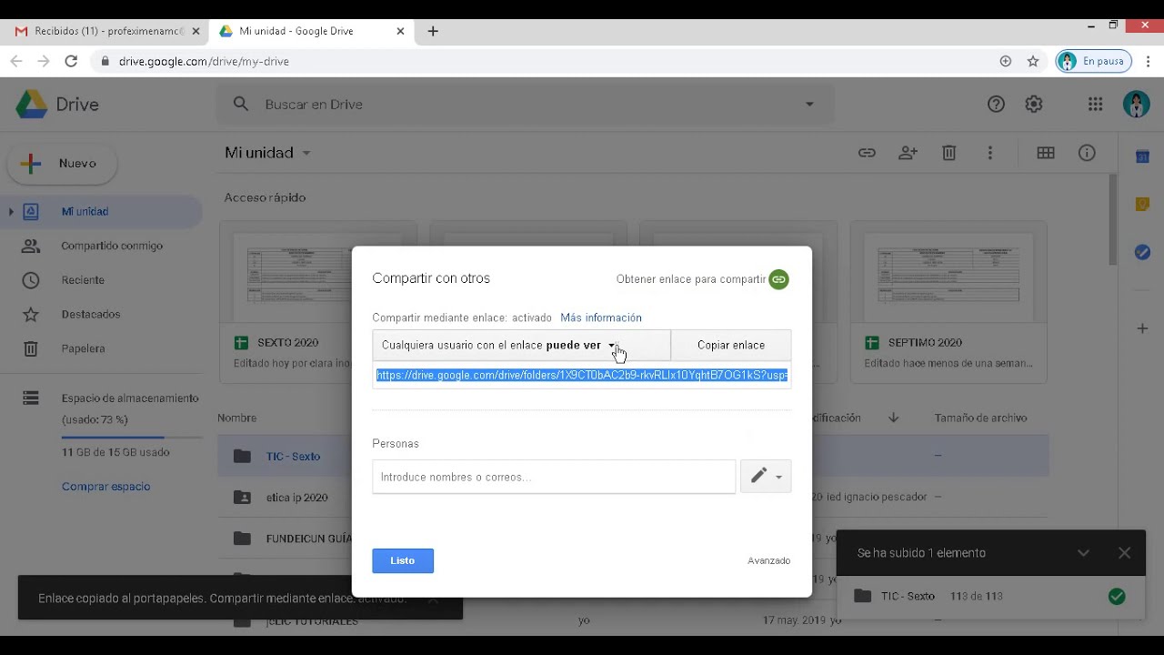 ¿Cómo subir archivos y carpetas a Google Drive y compartir el enlace público? - Profe Ximena