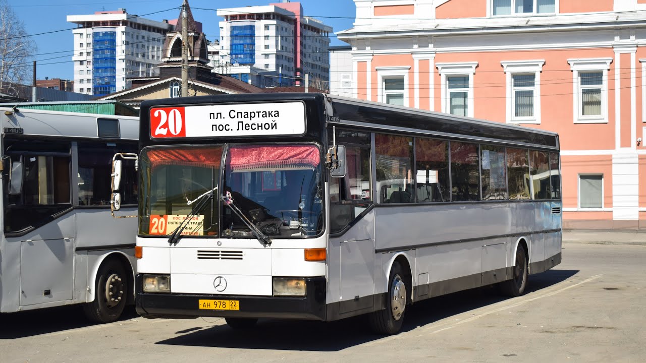 Автобус Mercedes-Benz O405 (АН 978 22). Покатушки по Барнаулу. / Ride on the Mercedes-Benz O405 bus.