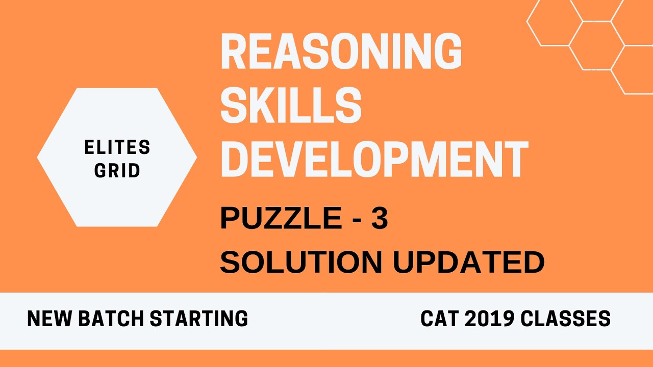 Reasoning Skills Improvement | Puzzle 3 | Check out the solution